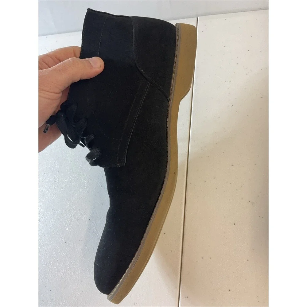 Perry Ellis Portfolio Men's Size 12 Black Suede‎ Chukka Ankle Boots Lace Up